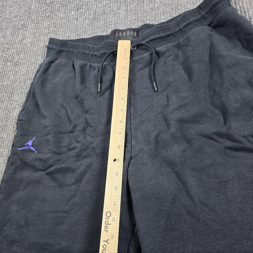 Nike Air Jordan Pants Mens XL Black Fleece Jogger Cuffed Elastic Waist Pockets